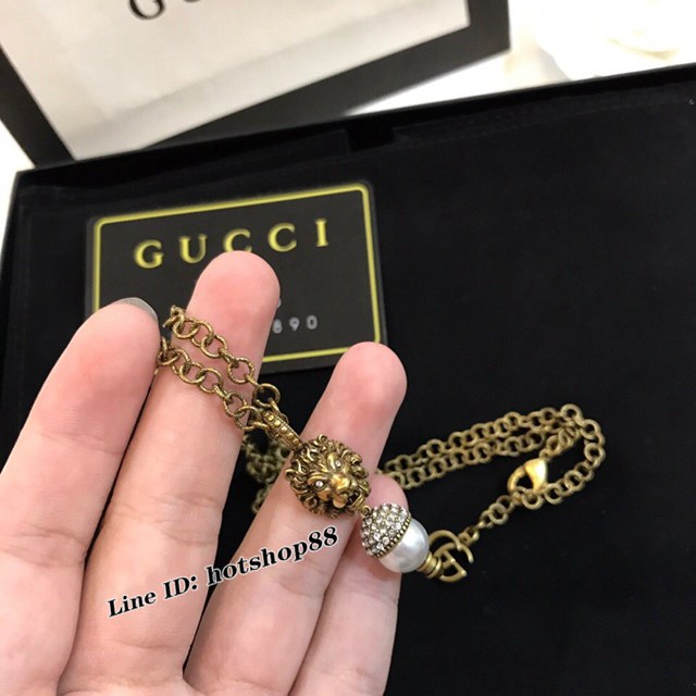 Gucci古奇專櫃爆款飾品 古馳獅子吼項鏈 zgb1370